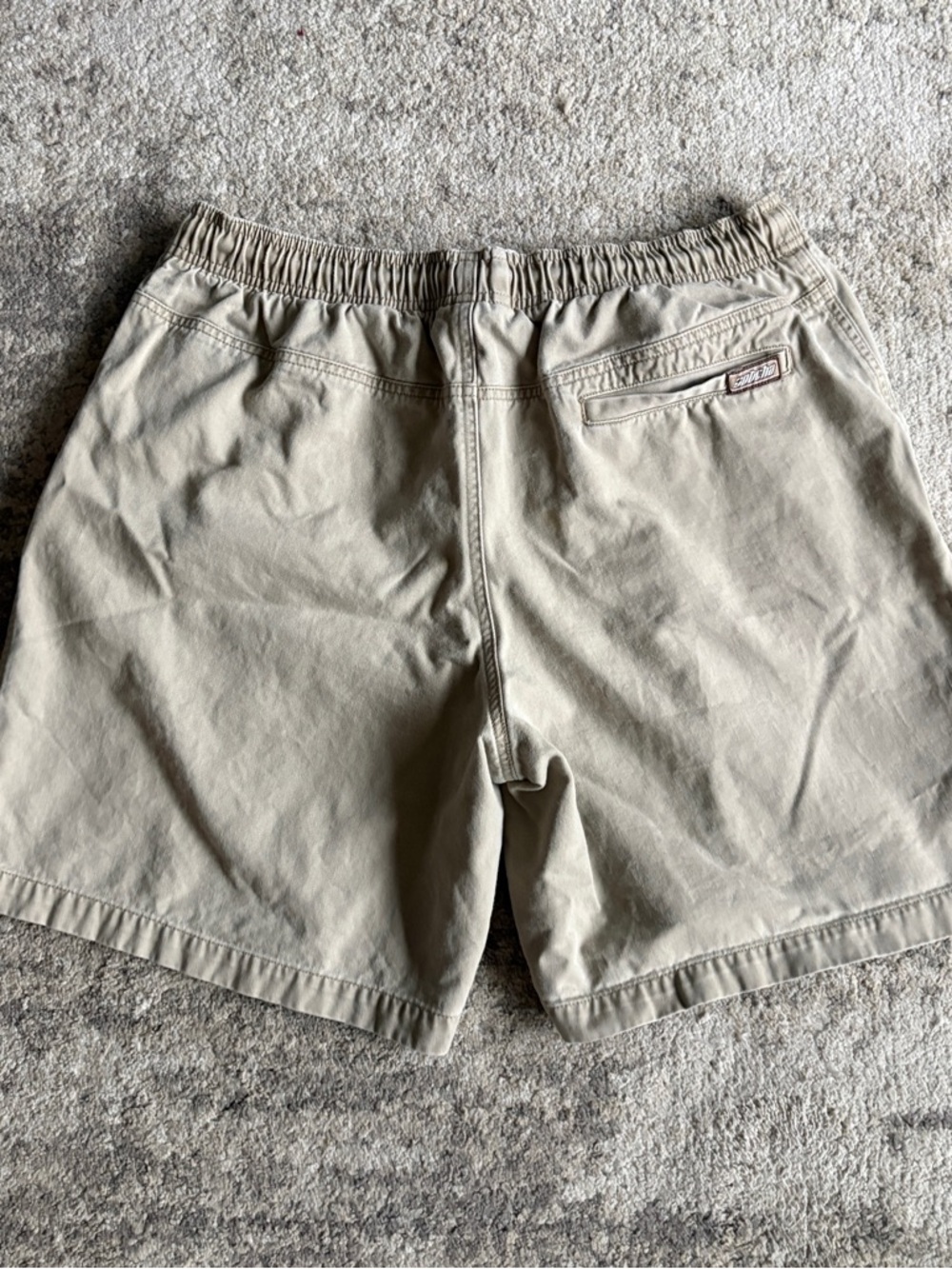 Vintage 90s Y2K Baggy Khaki Elastic Waist Surf Shorts